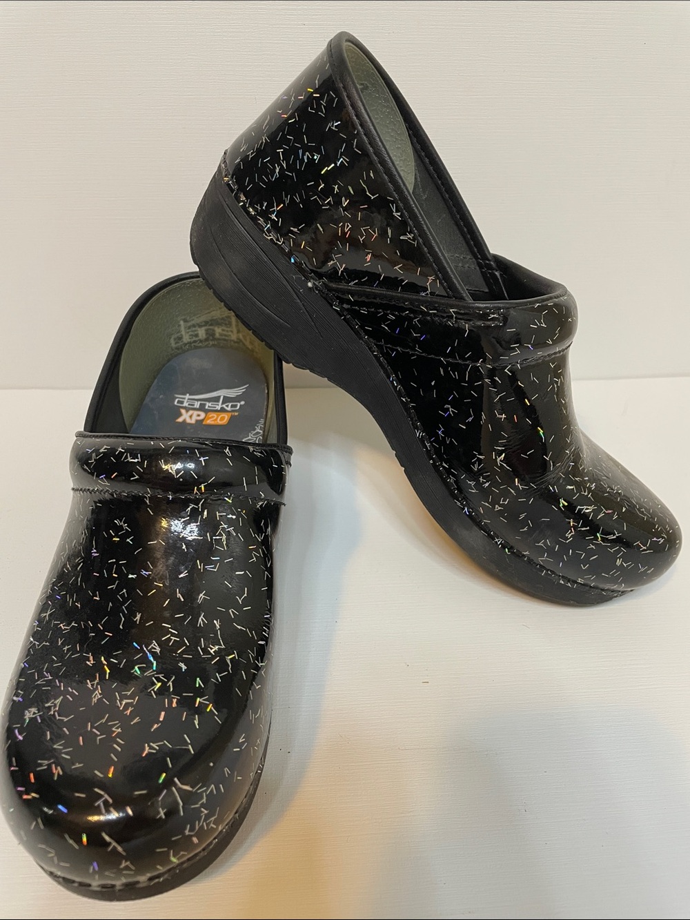 Dansko Black Iridescent Sparkle Clogs - Women's - EUR 41 / US 10